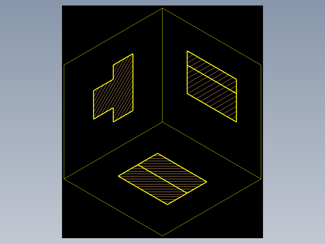 CAD机械零件图-三视图投影示例