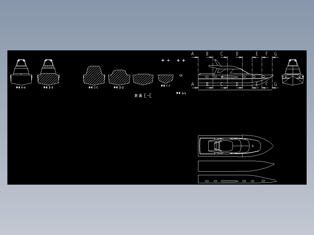 Majesty 800 飞桥式游艇模型平面CAD图纸 dwg格式
