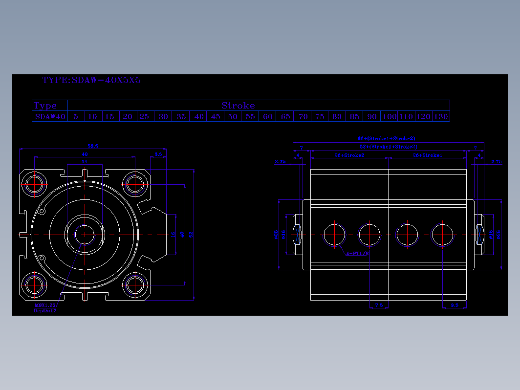 SDA气缸 83-SDAW-40-BZN