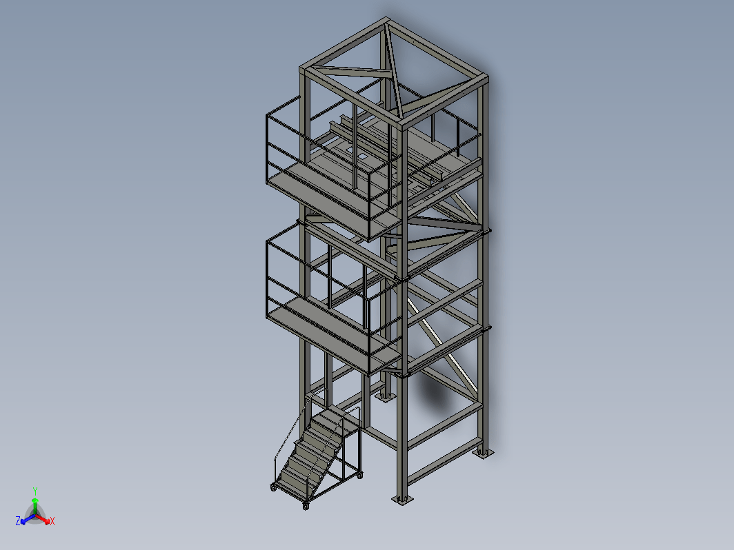 观光梯电梯井道钢架结构
