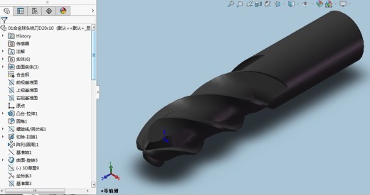4刃硬质合金球头立铣刀3D模型D20缩略图
