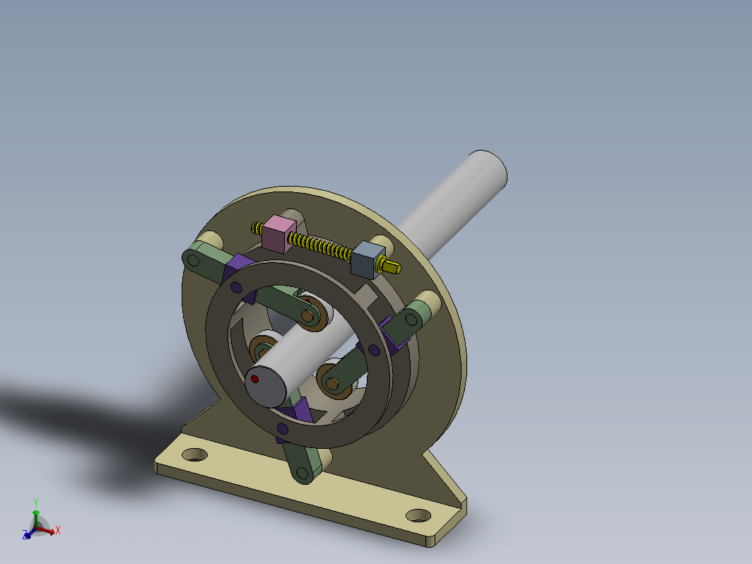 棒料夹紧机构 four coulisse mechanisms