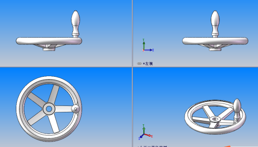 DIN 950-D 带旋转手柄的轮辐手轮_ 共11种型号三维SW2012无参缩略图