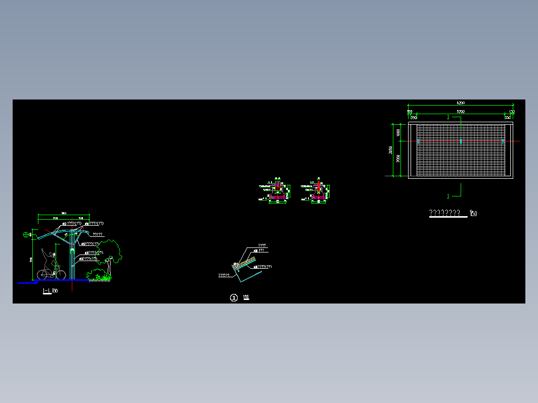 自行车停车棚施工详图