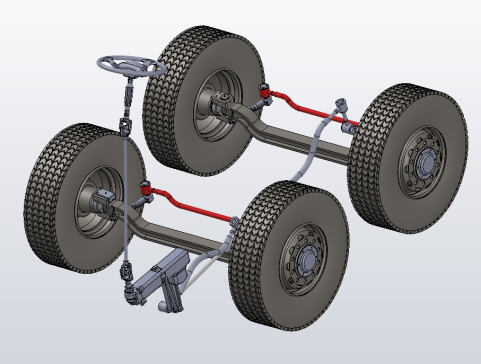 双前桥重型汽车转向系统的设计与研究三维SW2013带参+CAD+说明