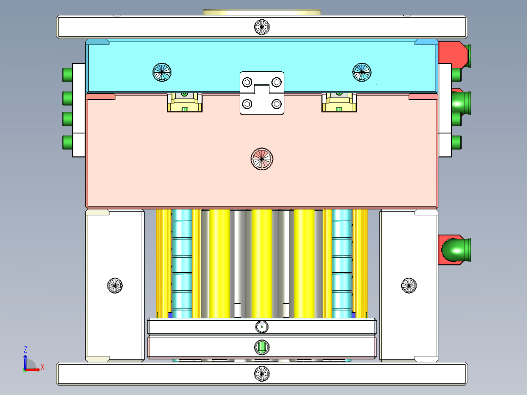 详细汽车立柱模具设计-含进胶，顶出，水路系统