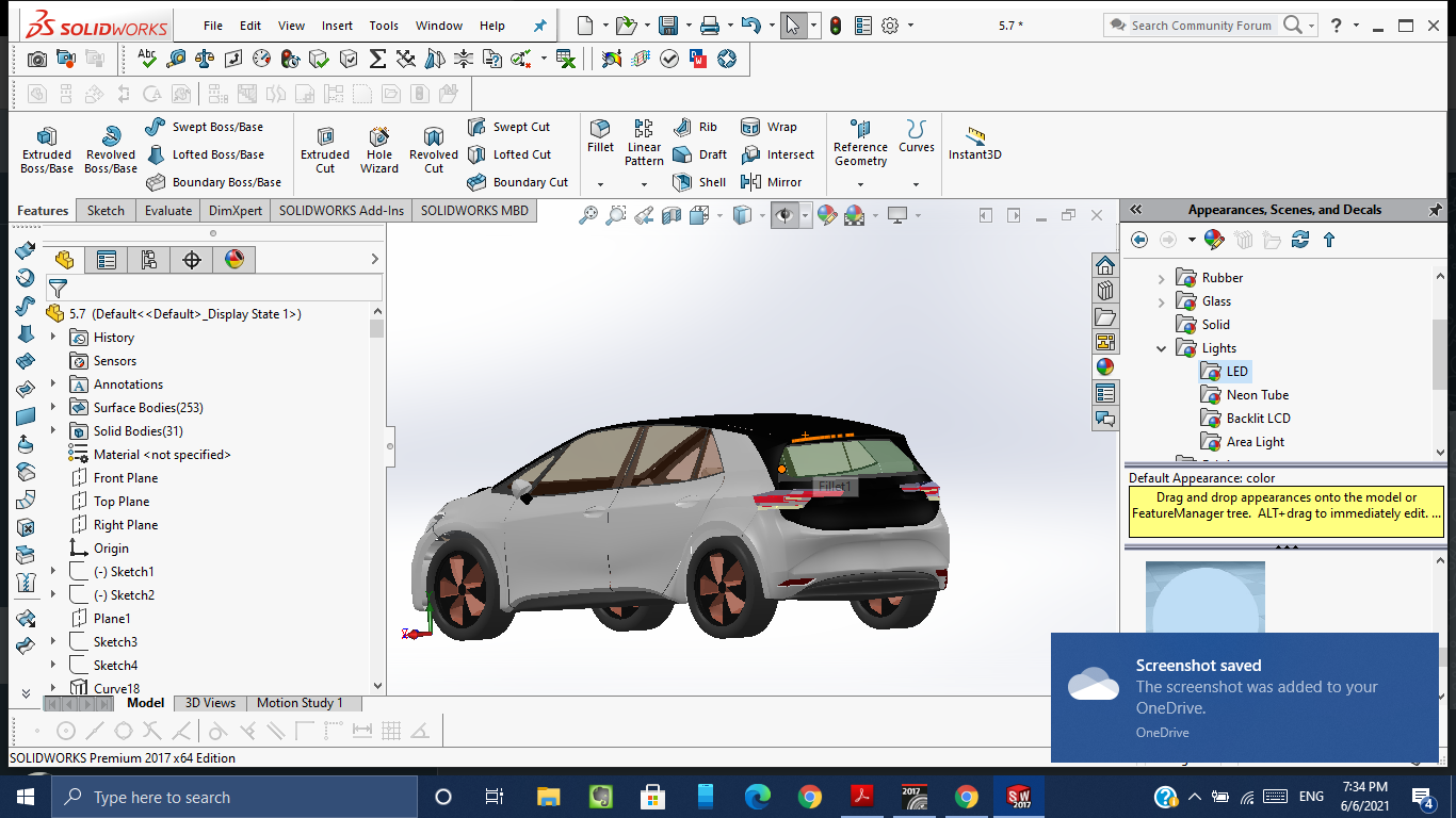 volkswagen ID3新型电动汽车外壳