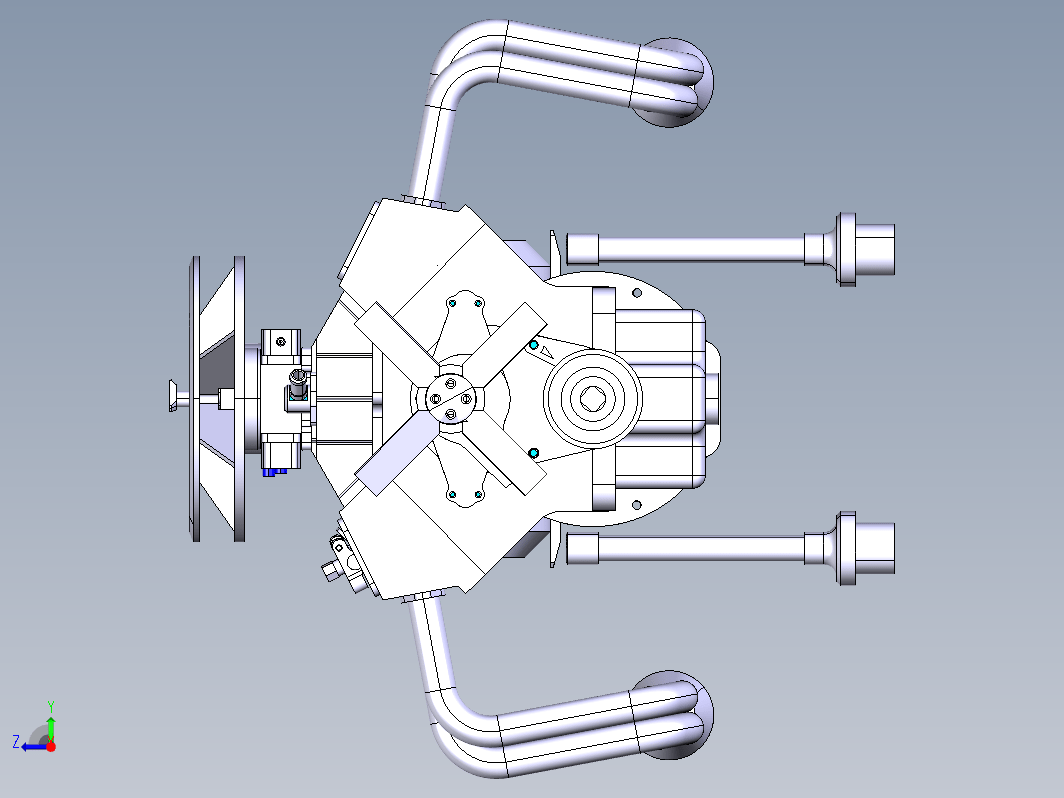 微型水冷V8发动机模型图纸