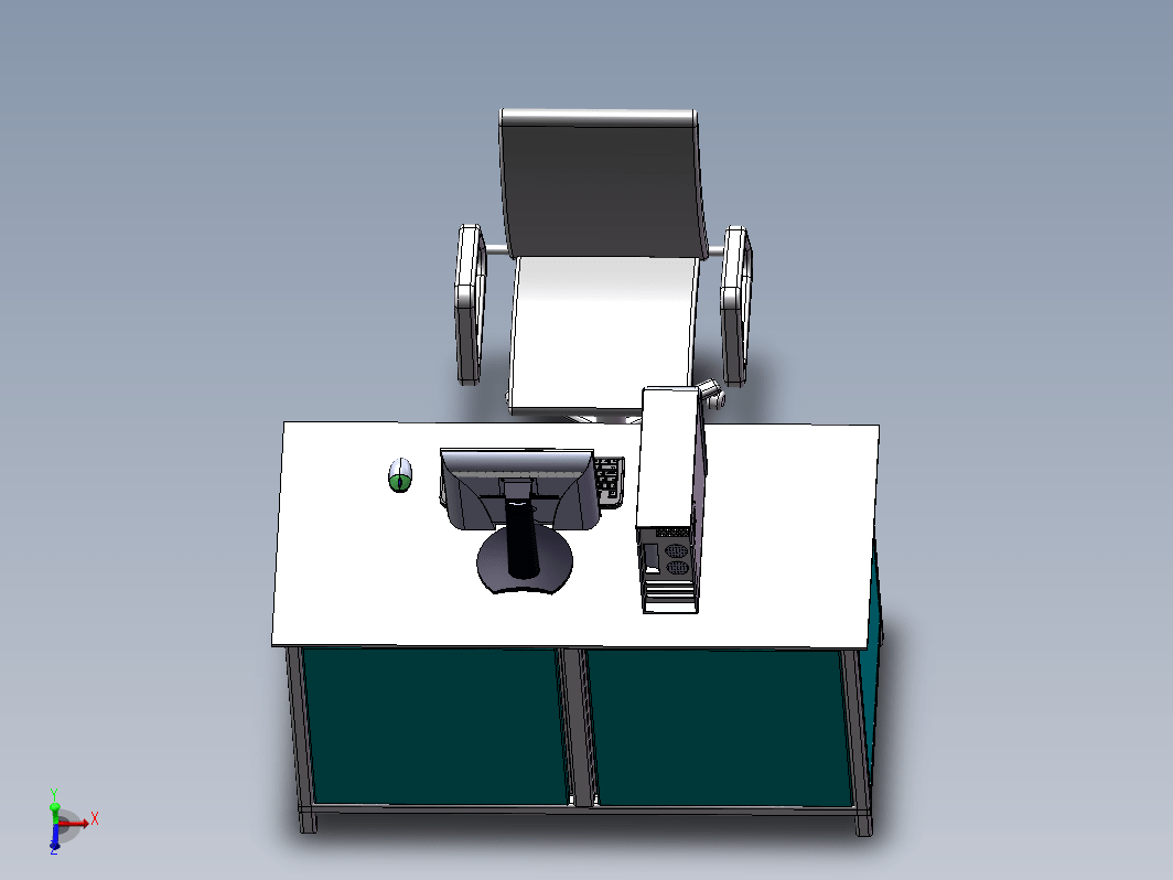 电脑主机及电脑桌、电脑椅、鼠标、键盘、显示器