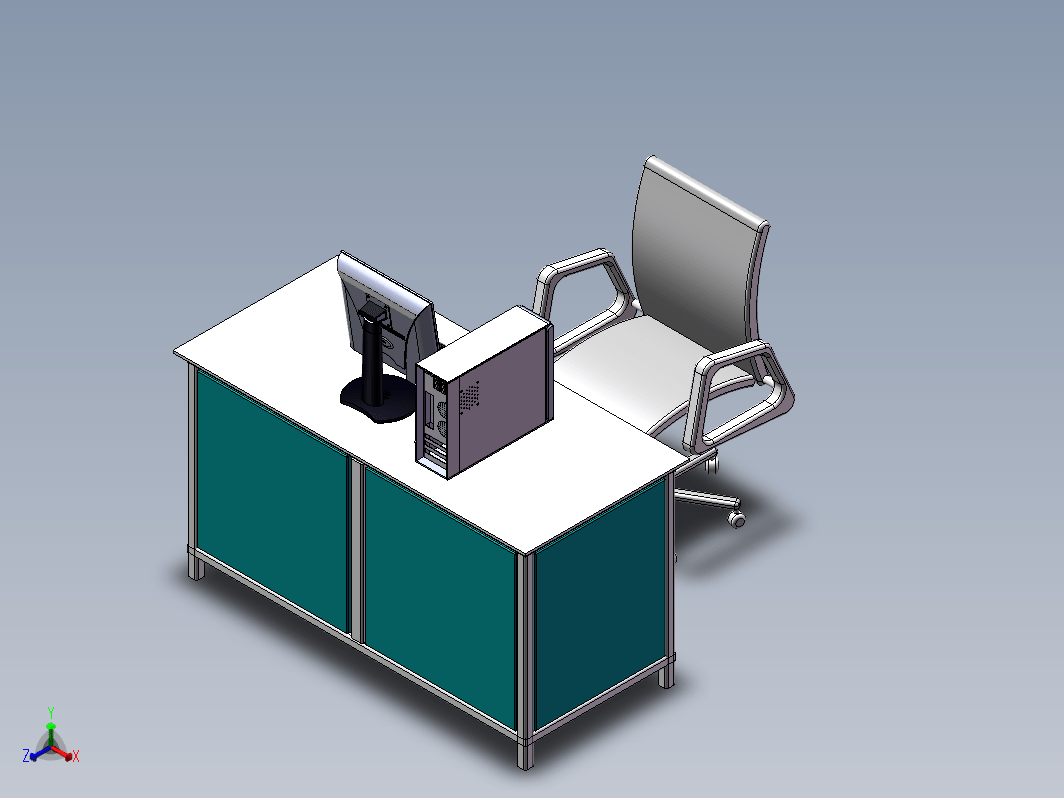 电脑主机及电脑桌、电脑椅、鼠标、键盘、显示器