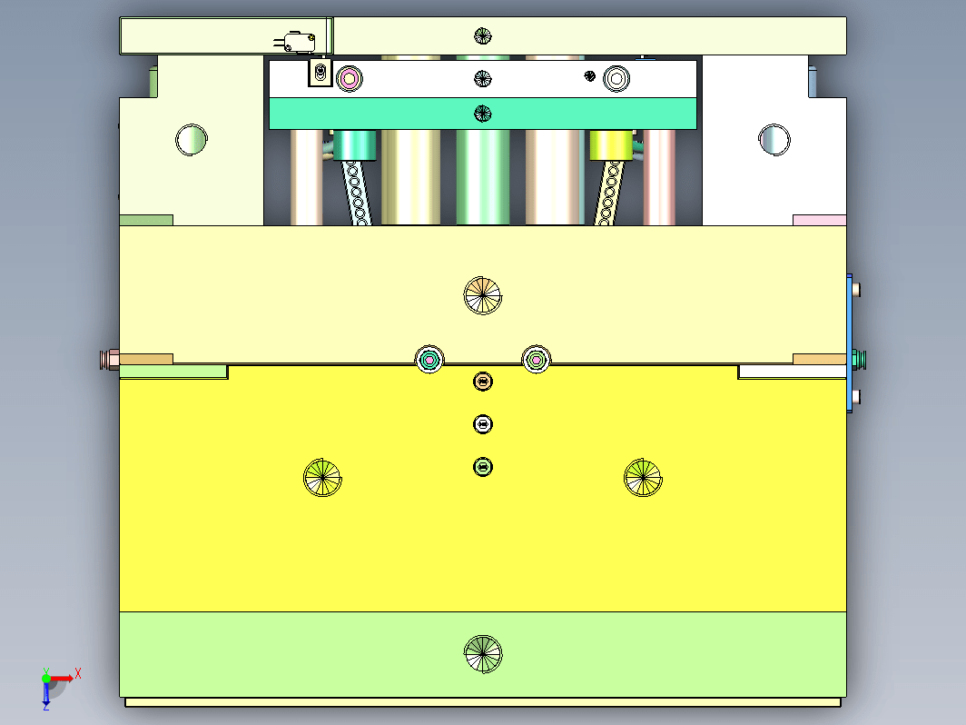 双层纸巾盒壳体注塑模具（斜顶上顶针+四面哈夫滑块）