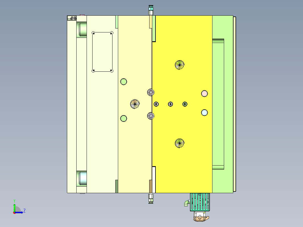 双层纸巾盒壳体注塑模具（斜顶上顶针+四面哈夫滑块）