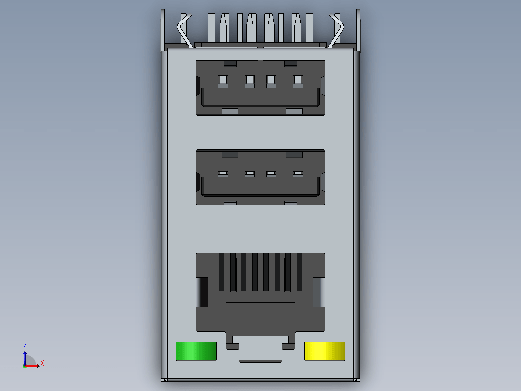 RJ45网口与USB接口模型