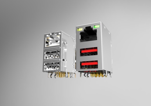 RJ45网口与USB接口模型缩略图