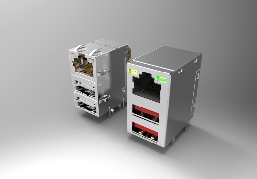 RJ45网口与USB接口模型缩略图