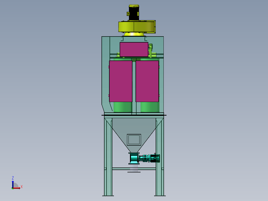 4滤筒除尘器3D+工程图