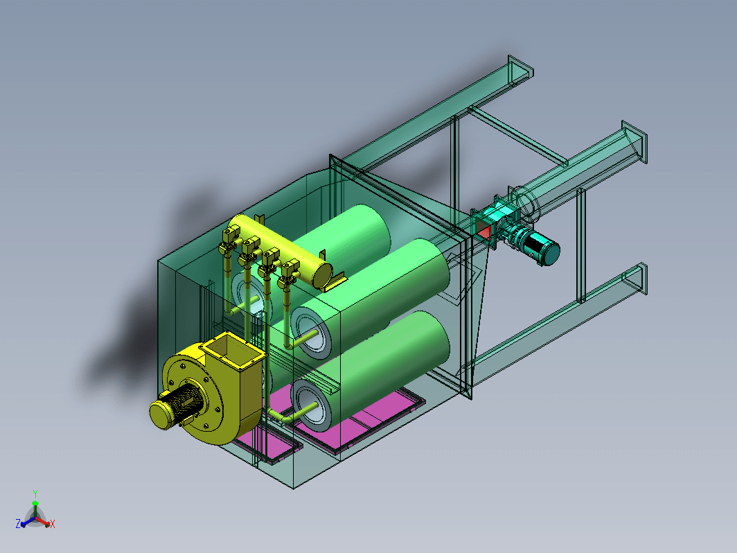 4滤筒除尘器3D+工程图