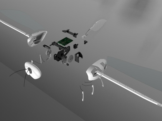 黄蜂扑翼机结构3D图缩略图