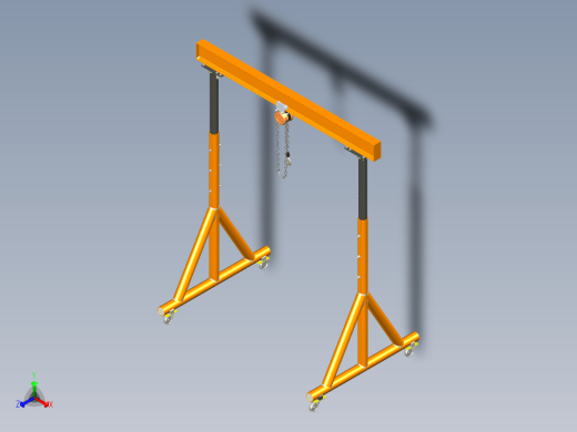 起重机 Gantry Crane 1 Ton_03 STP STL缩略图