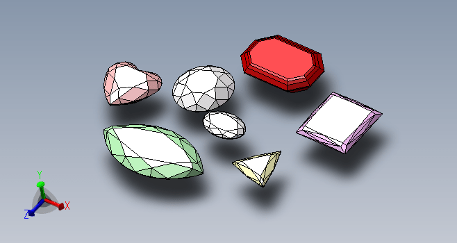 多款宝石造型设计模型