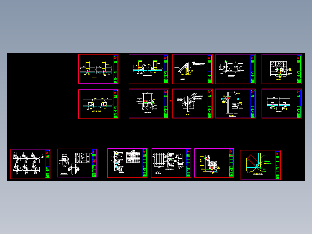 铝塑板及玻璃幕墙节点设计CAD图