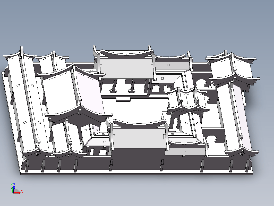 四合院激光切割模型