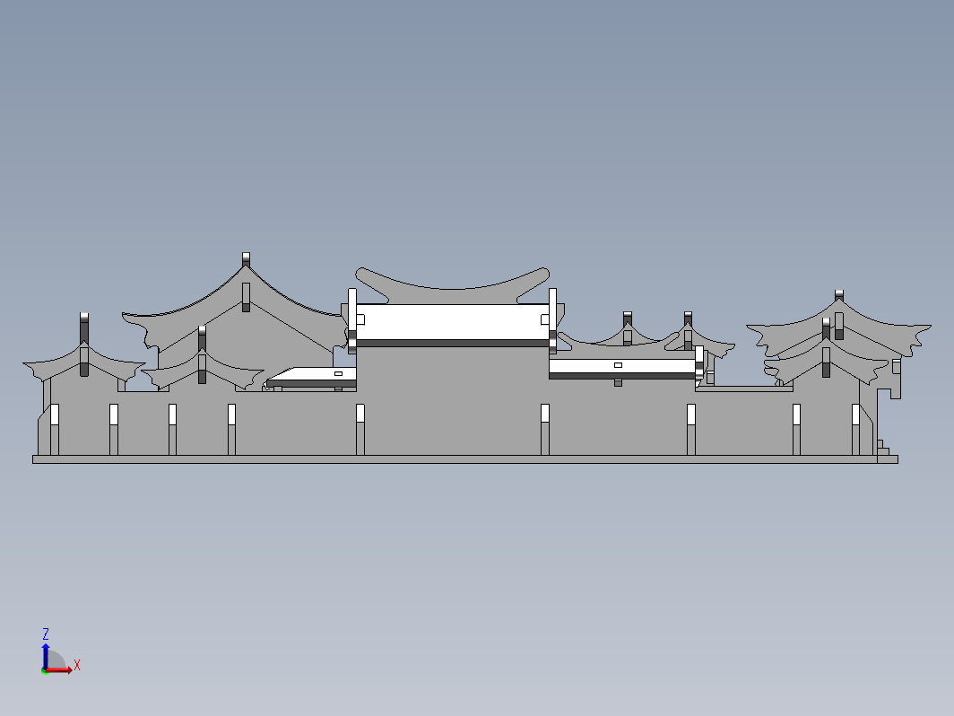 四合院激光切割模型