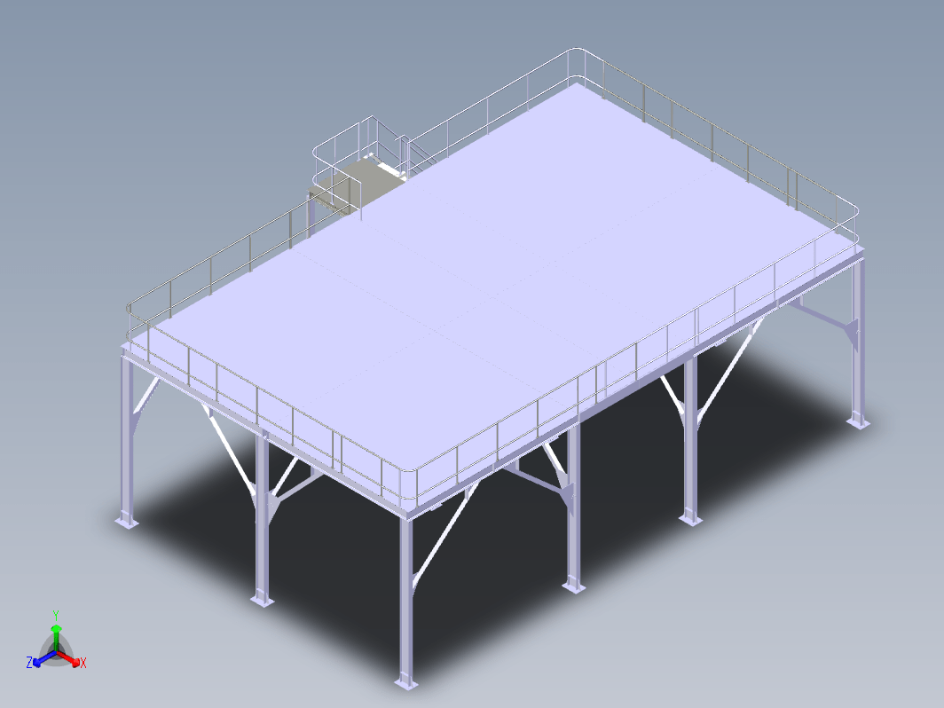 钢结构操作平台建模三维Step无参