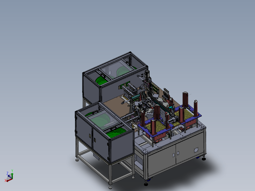 按钮开关弹性杆组装机3D模型+工程图+BOM表