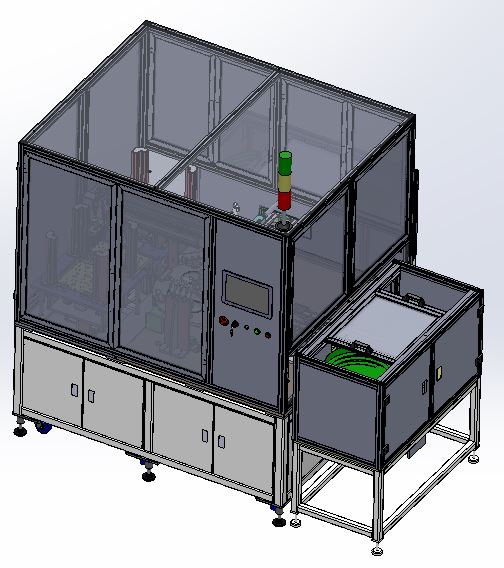 按钮开关弹性杆组装机3D模型+工程图+BOM表