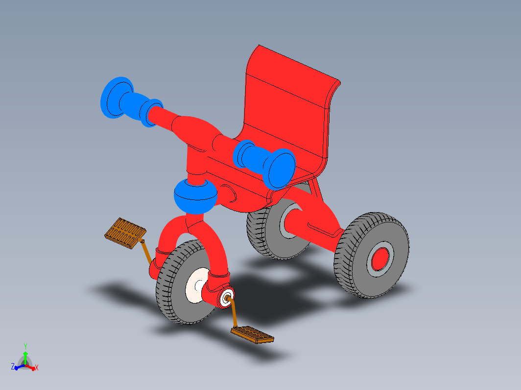 儿童三轮车设计3D图