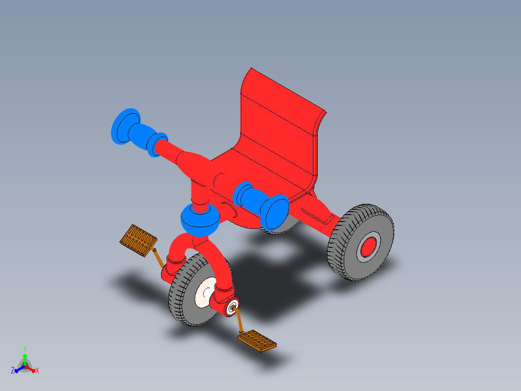 儿童三轮车设计3D图