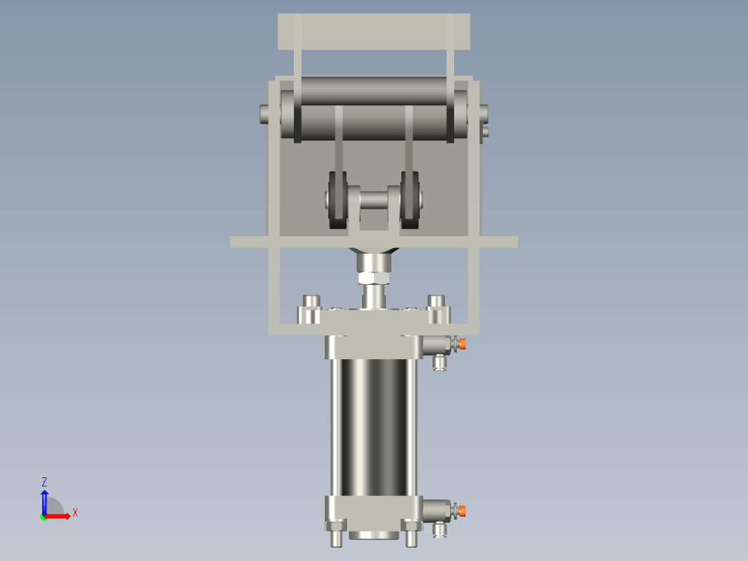 组合作用气动制动器V2.0与垂直气动气缸d65mm