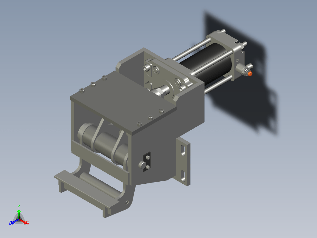 组合作用气动制动器V2.0与垂直气动气缸d65mm