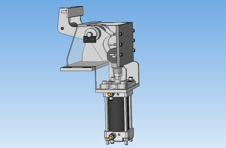 组合作用气动制动器V2.0与垂直气动气缸d65mm