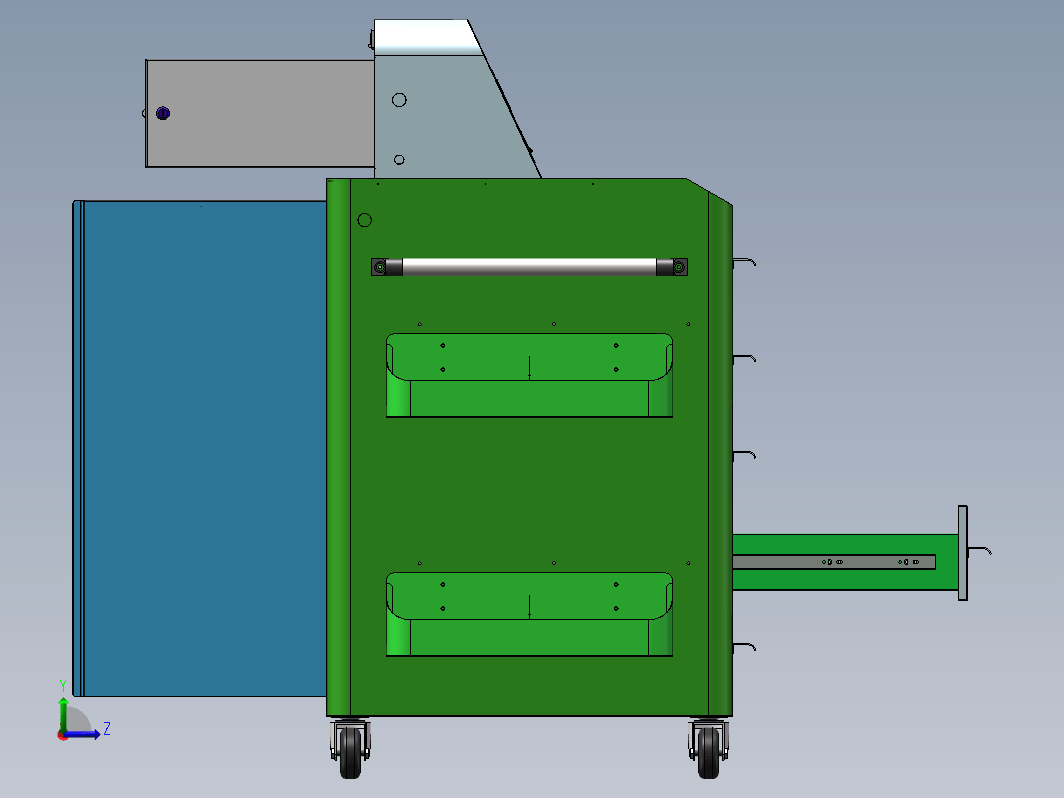 RFID工具车三维SW2021带参