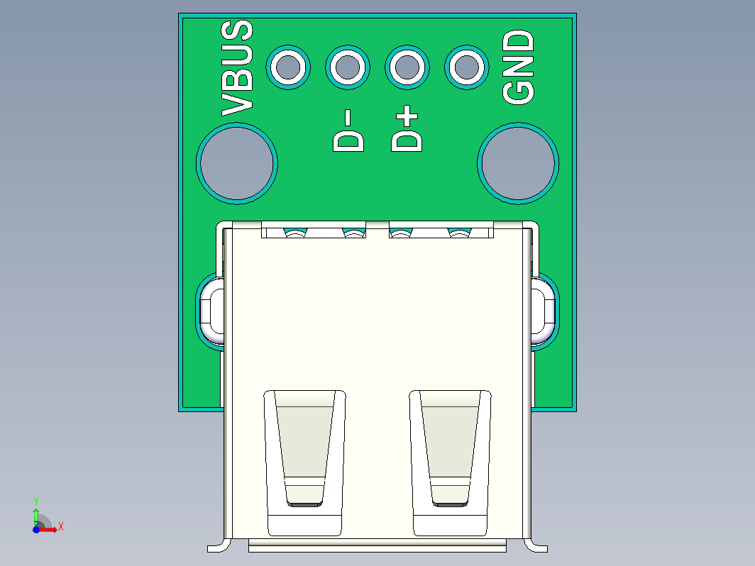 USB 2.0 A 母头转 DIP 2,54mm PCB 适配器板