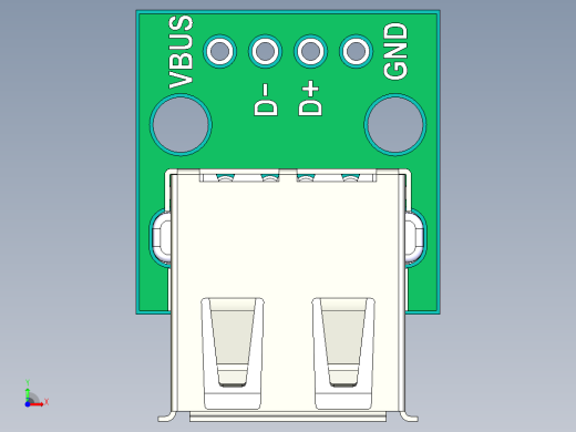 USB 2.0 A 母头转 DIP 2,54mm PCB 适配器板缩略图