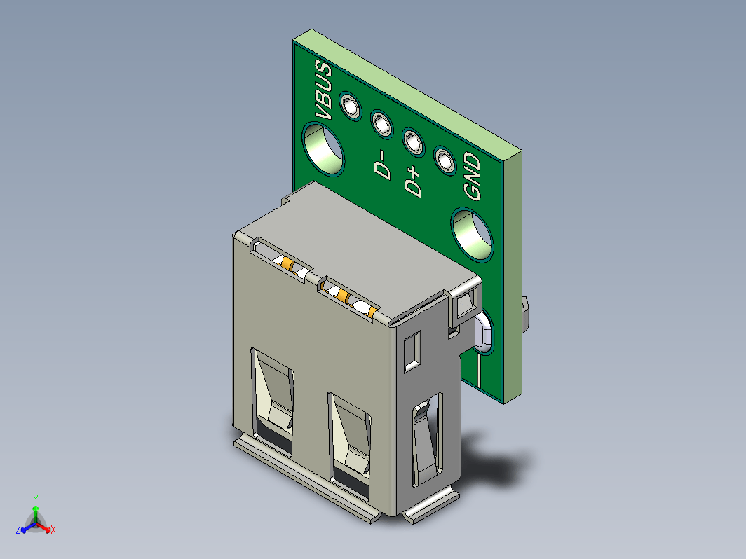 USB 2.0 A 母头转 DIP 2,54mm PCB 适配器板