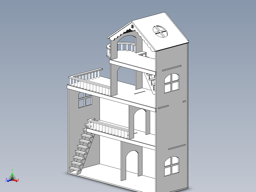 Wood Dollhouse木制玩具屋