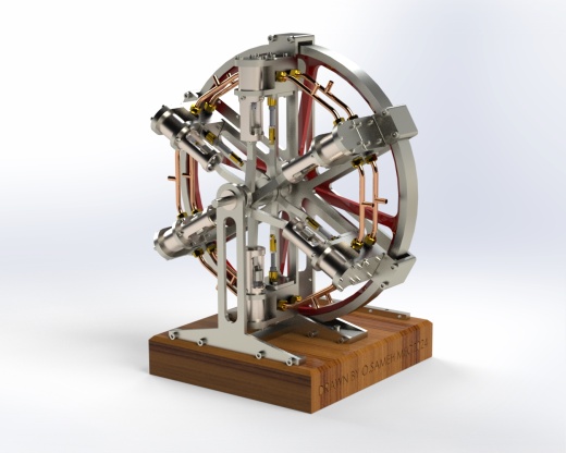 六缸径向蒸汽机 Six Cylinder Radial