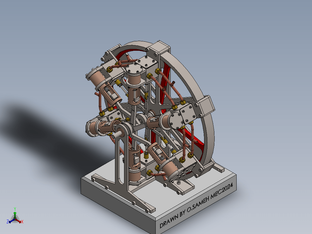 六缸径向蒸汽机 Six Cylinder Radial