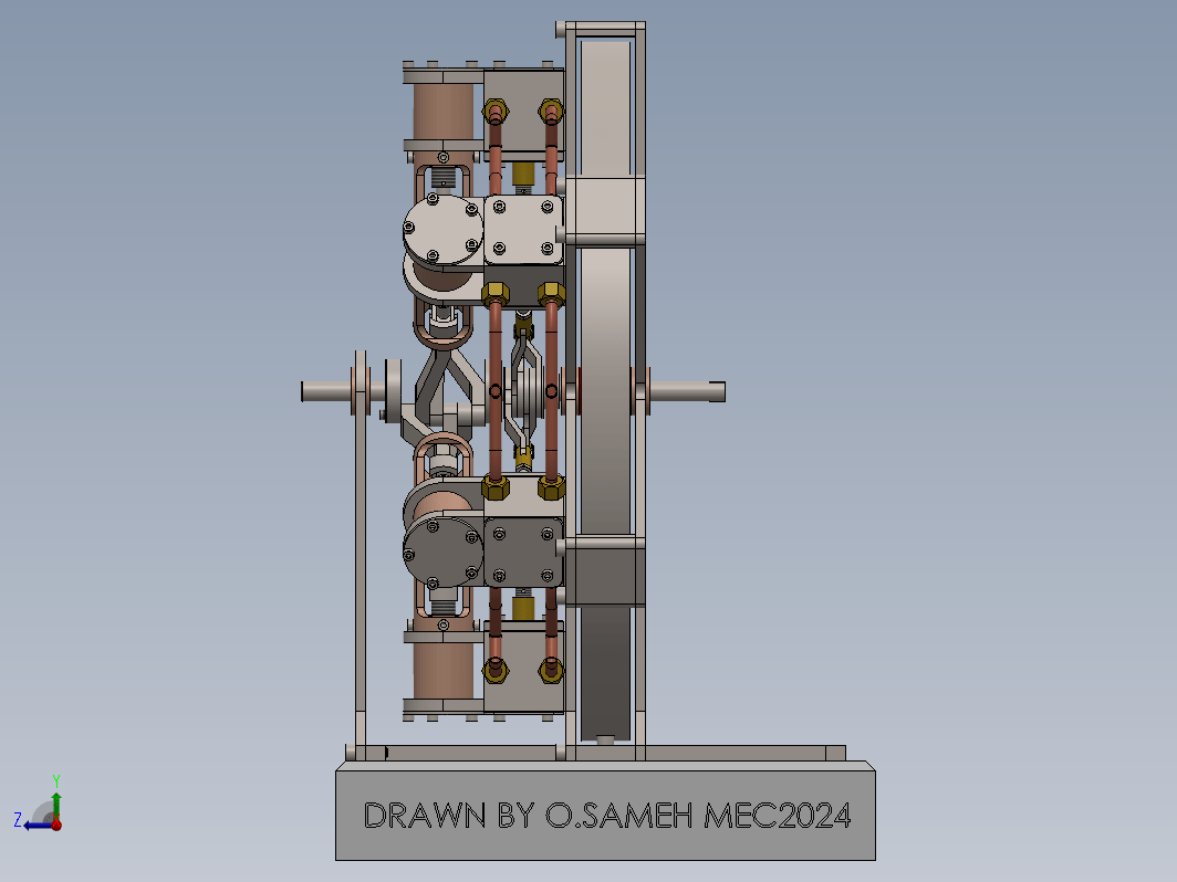 六缸径向蒸汽机 Six Cylinder Radial