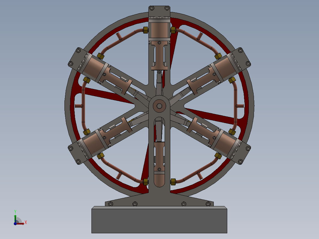 六缸径向蒸汽机 Six Cylinder Radial