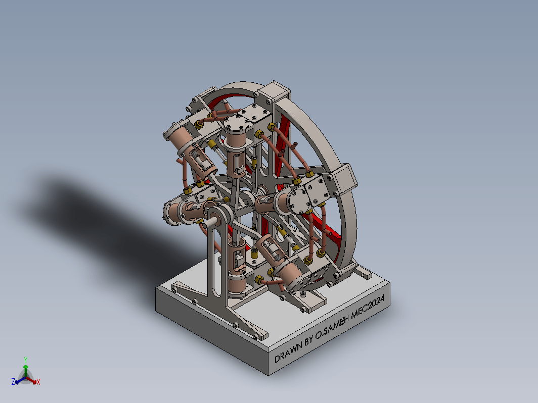 六缸径向蒸汽机 Six Cylinder Radial