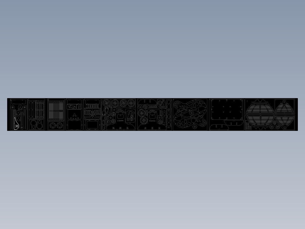 显微镜激光切割立体拼图图纸 cad cdr格式