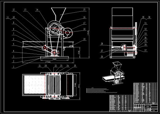 挤压式板栗脱壳机的设计三维SW2015无参+CAD+说明书缩略图