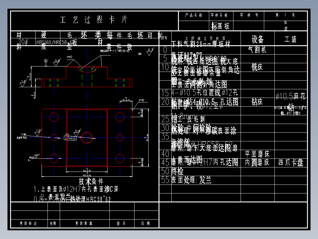 标高板的加工工艺