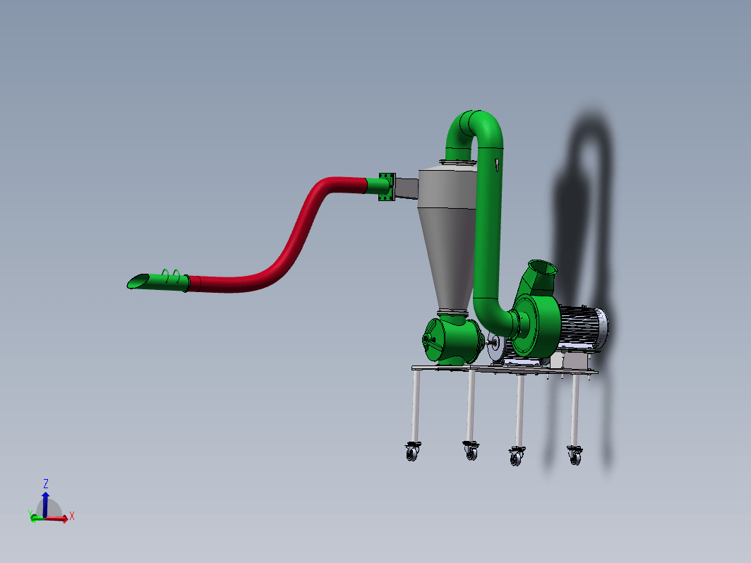 气力吸粮机三维SW2014带参+CAD+说明书