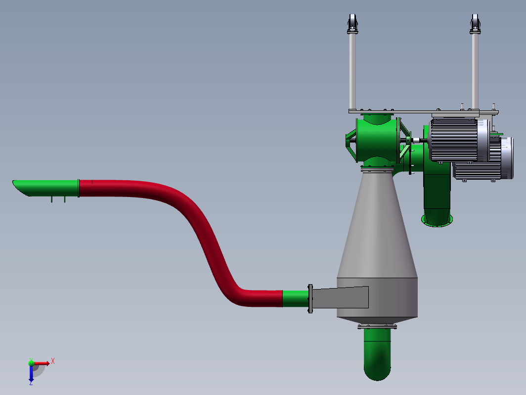 气力吸粮机三维SW2014带参+CAD+说明书